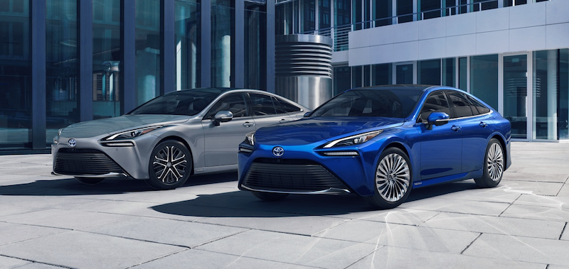 Blue and silver toyota sedan