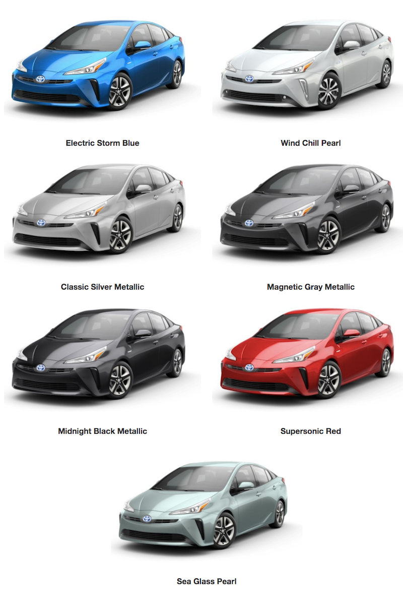 toyota prius paint colors